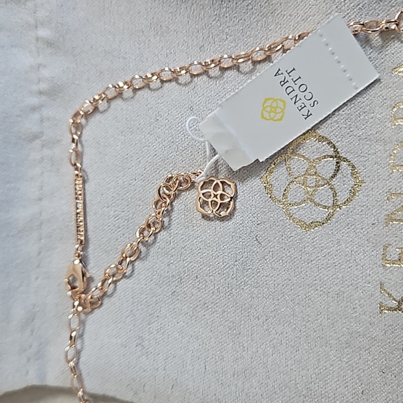 Kendra Scott Tae Dichroic Glass, Long Pendant Tassel Rose Gold Necklace - Picture 5 of 6